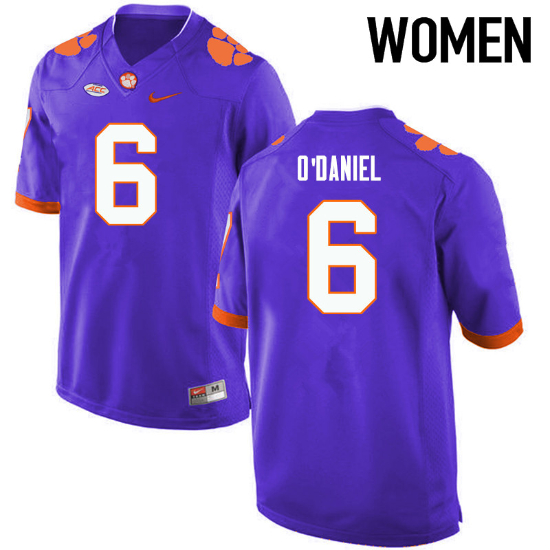 Women Clemson Tigers #6 Dorian ODaniel College Football Jerseys-Purple